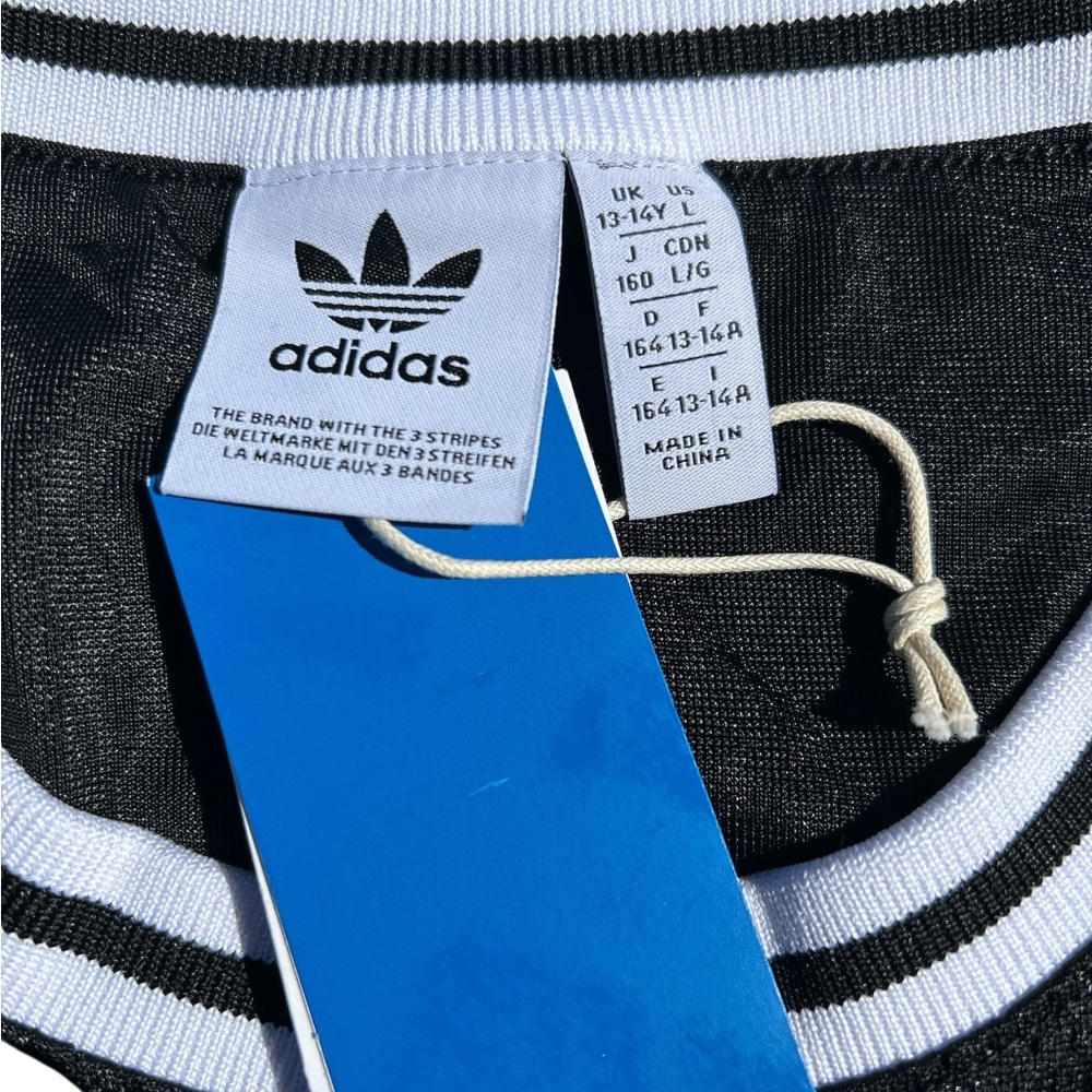 Adidas Originals Boys Black Mesh Basketball Jersey Tank Top Size Large 13-14Y - Picture 3 of 4